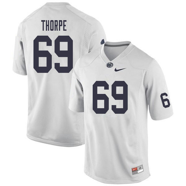 Men #69 C.J. Thorpe Penn State Nittany Lions College Football Jerseys Sale-White - Click Image to Close